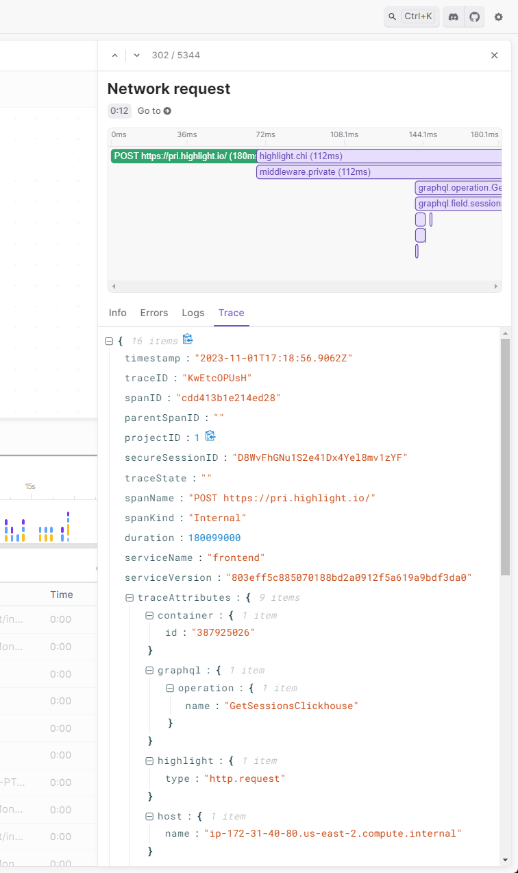 Network Request Trace